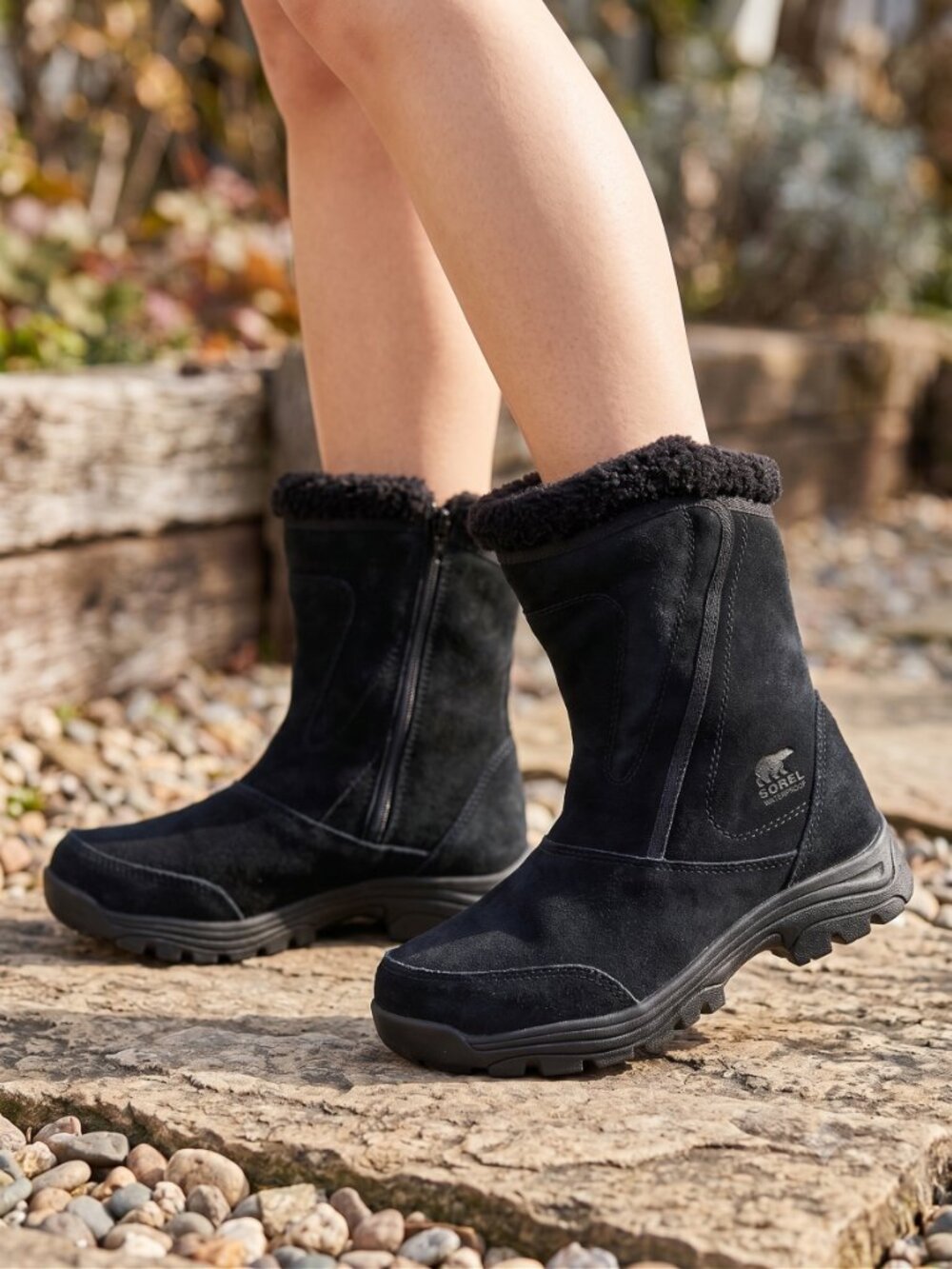 Sorel Waterfall black suede insulate winter boots
